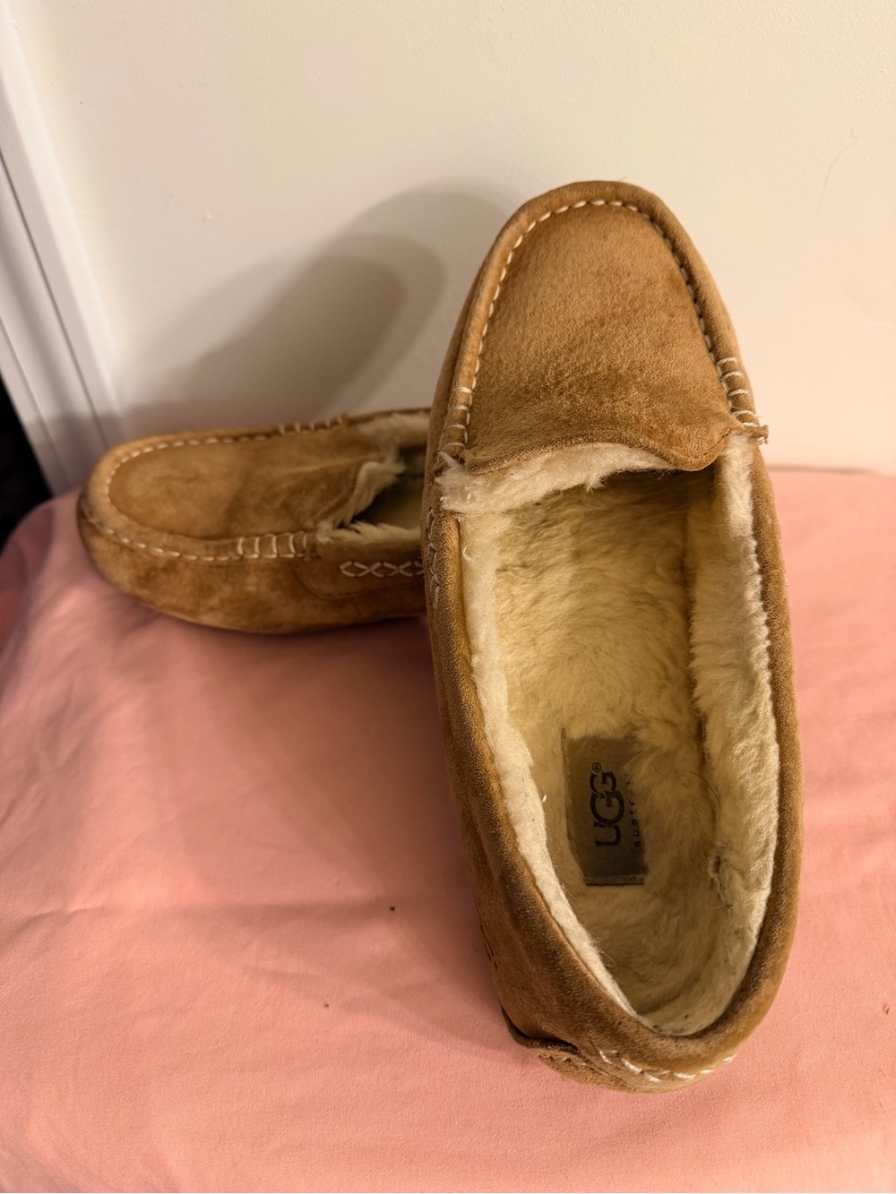 UGG Women's Chestnut Suede Shearling Moccasins